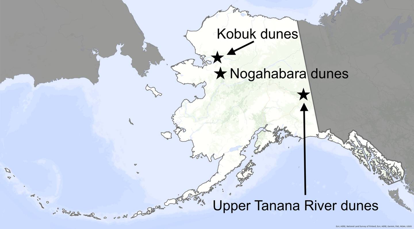 Locator map of some Alaska sand dunes