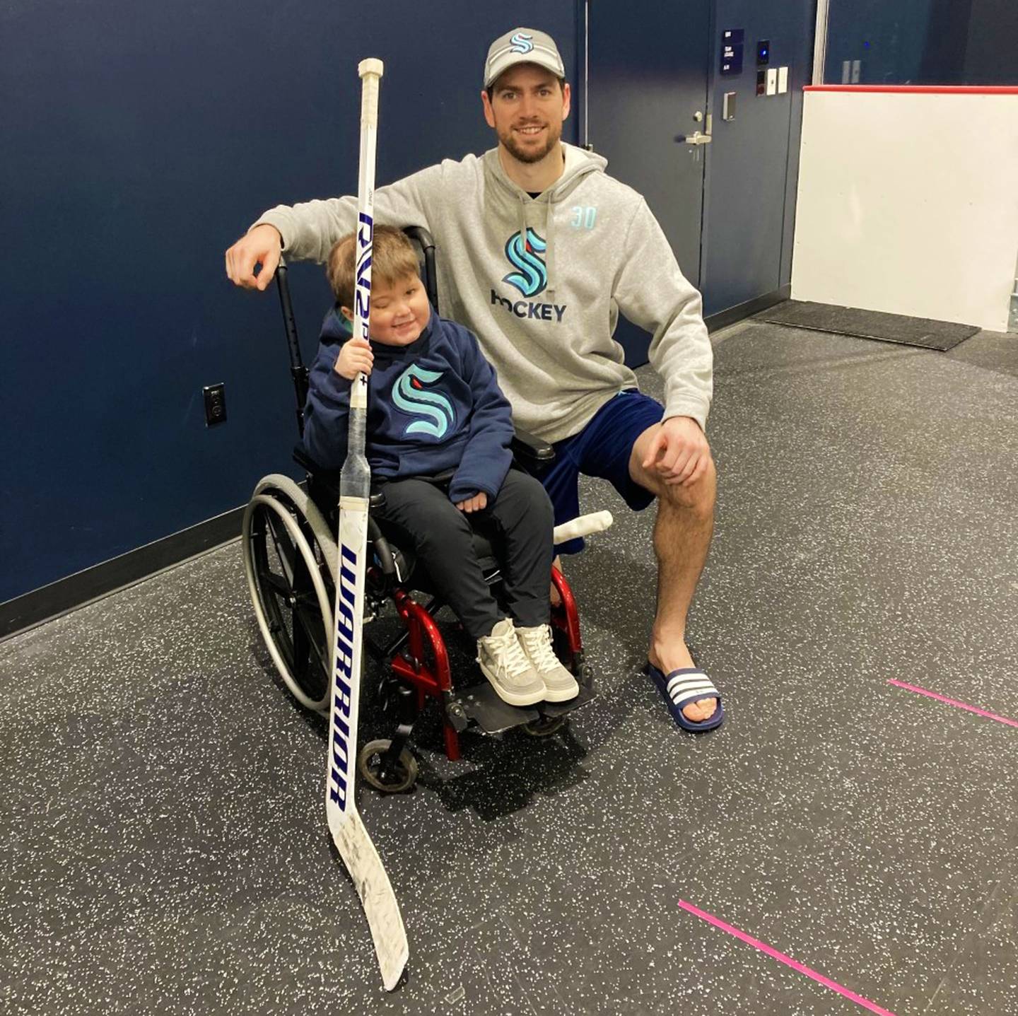 Seattle Times Kraken Anchorage kid surprise hockey game Alaska Ryan Clevenger