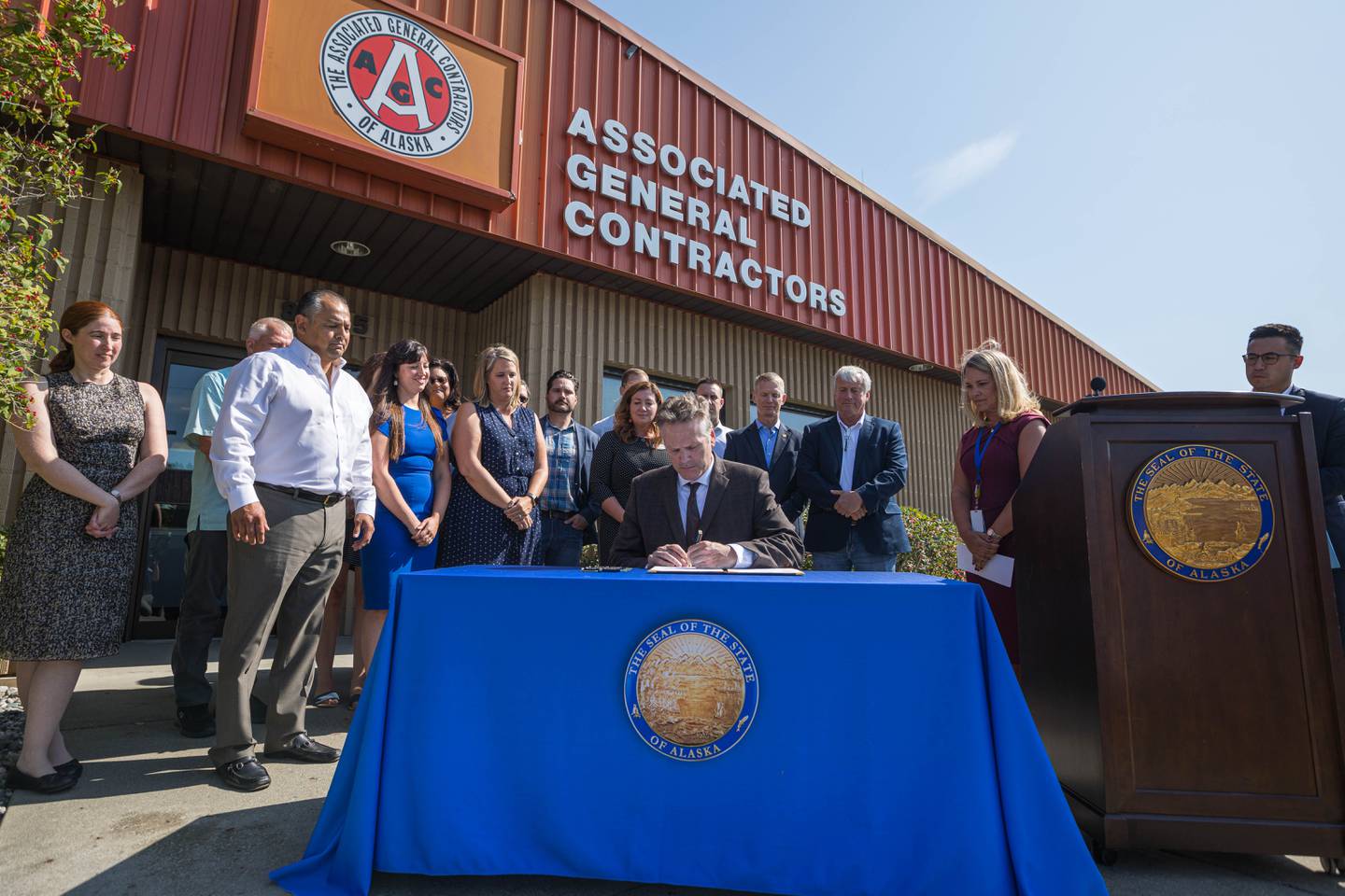 AGC, Associated General Contractors, Gov Dunleavy, Mike Dunleavy, bill signing, governor dunleavy