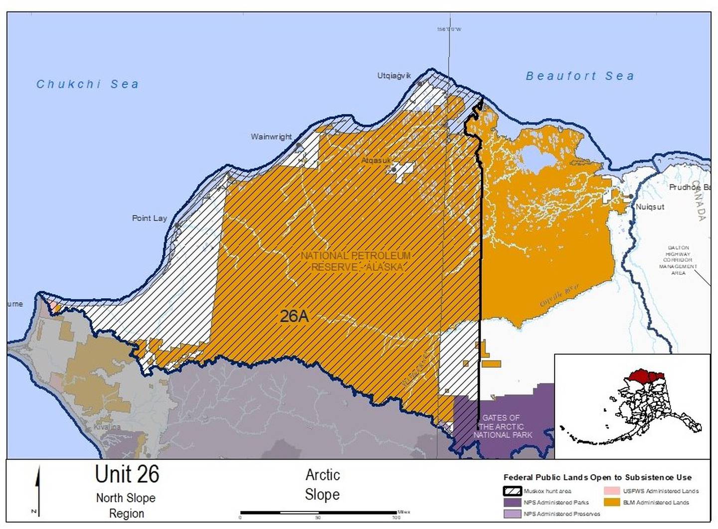 Musk ox hunt North Slope map 2022