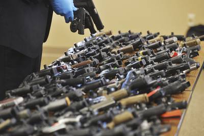 Guns are being stolen from cars at triple the rate of 10 years ago, a report finds