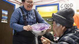 Moose soup, beaver hats and a warm welcome: Ambler residents greet the Kobuk 440 mushers