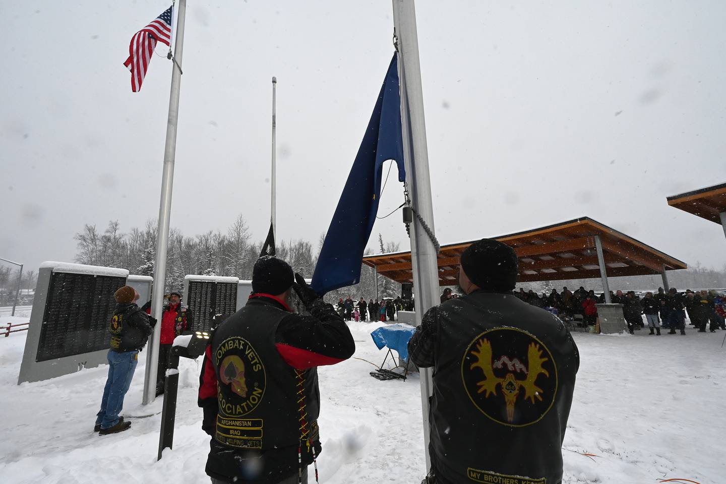 Veterans Day ceremony at the Mat-Su Veterans Wall of Honor in Wasilla