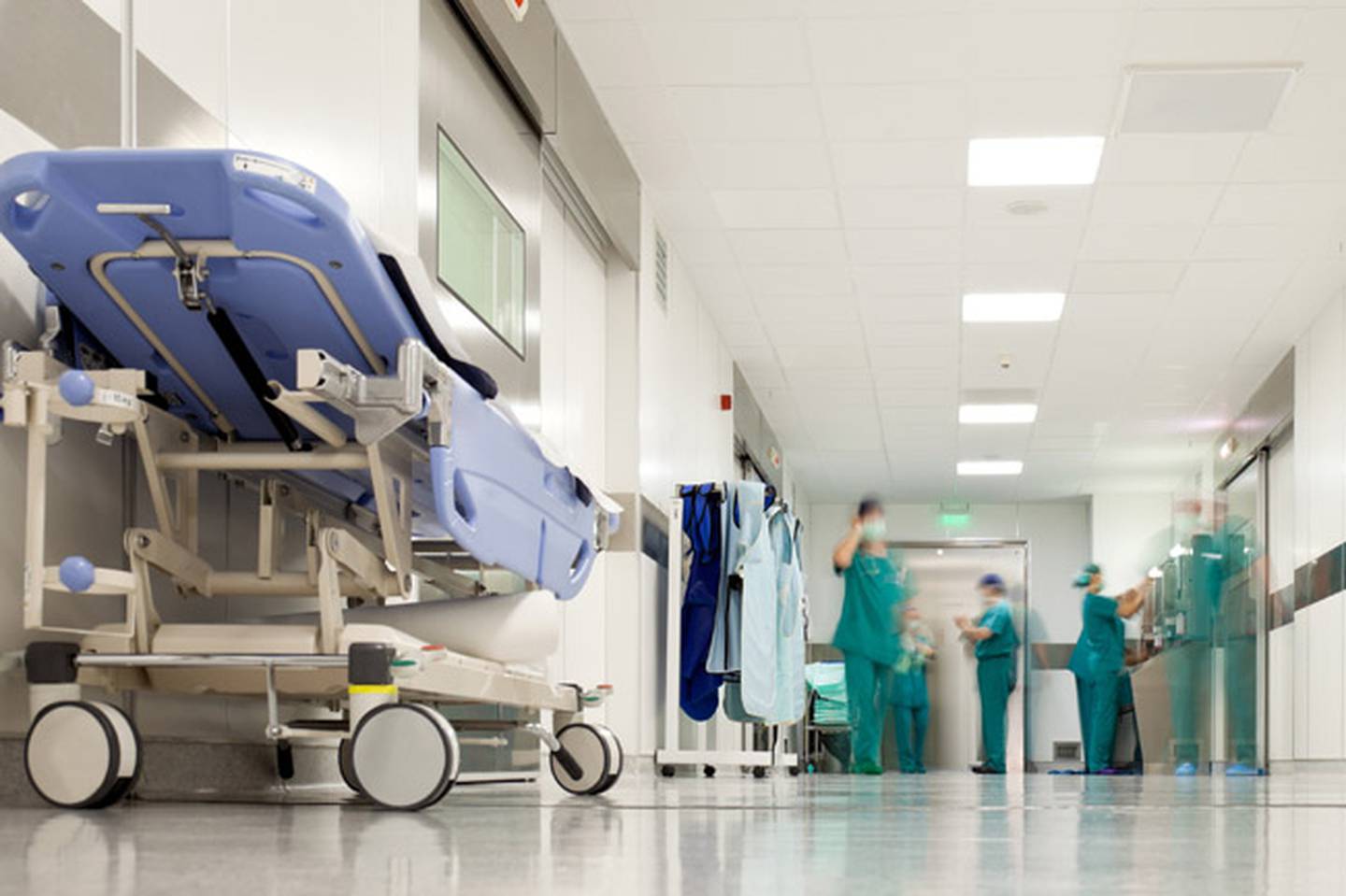 Hospital surgery corridor stock