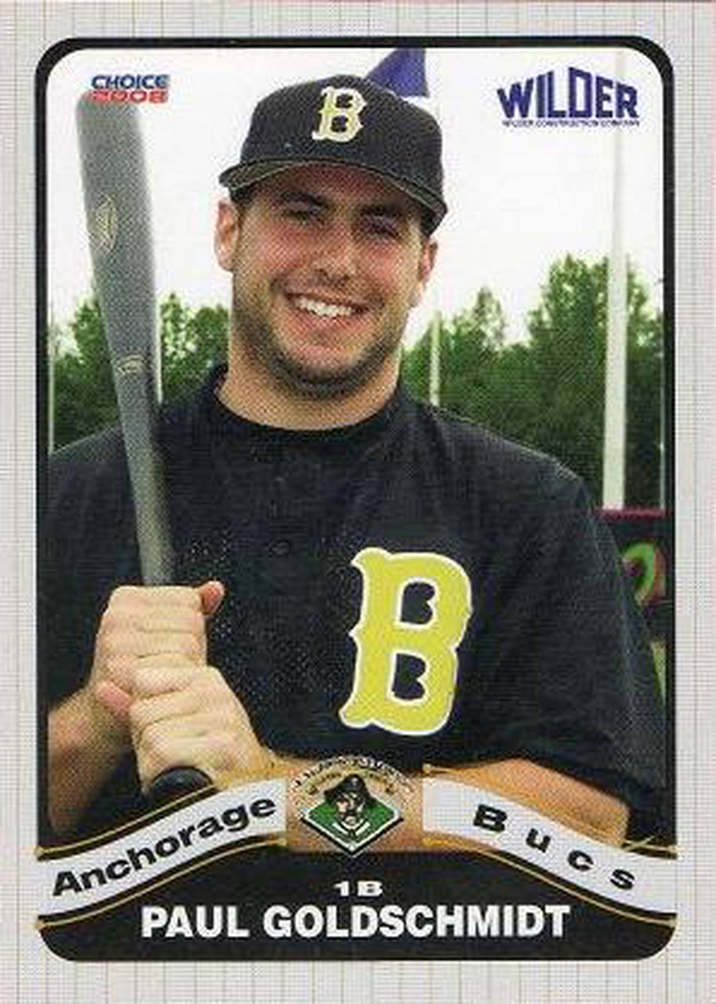 Paul Goldschmidt baseball card with the 2008 Anchorage Bucs