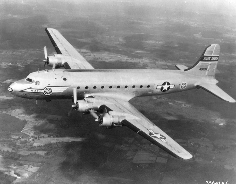 An undated photo of a U.S. Air Force Douglas C-54 Skymaster, a military version of the DC-4. (U.S. Air Force via Wikimedia Commons)