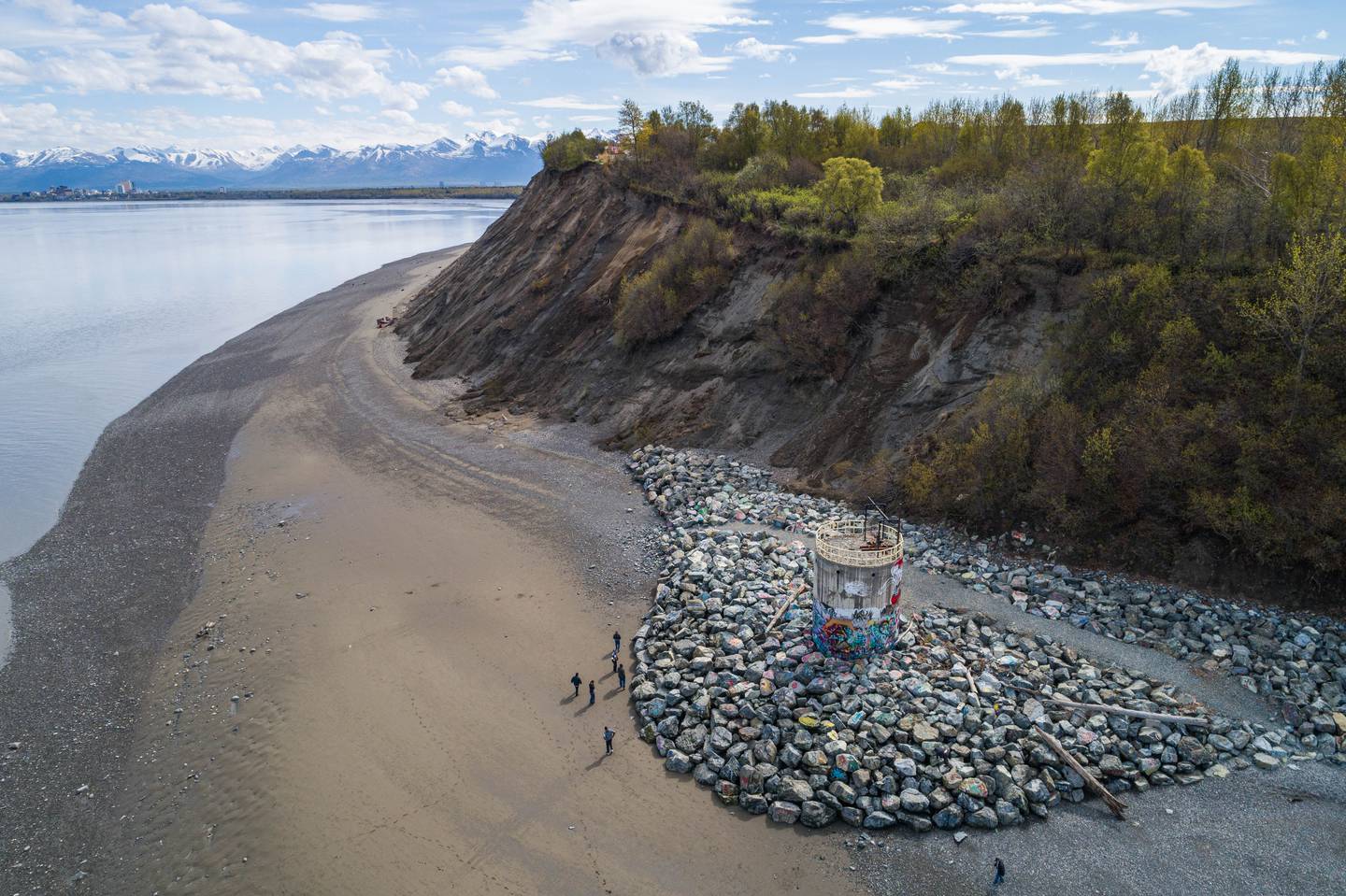 AWWU, Anchorage Water and Wastewater, Anchorage Water and Wastewater Utility, Asplund Wastewater Treatment Facility, aerial, aerial photo, aerial photography, aerial photos, aerials, beach tower, point woronzof, woronzof