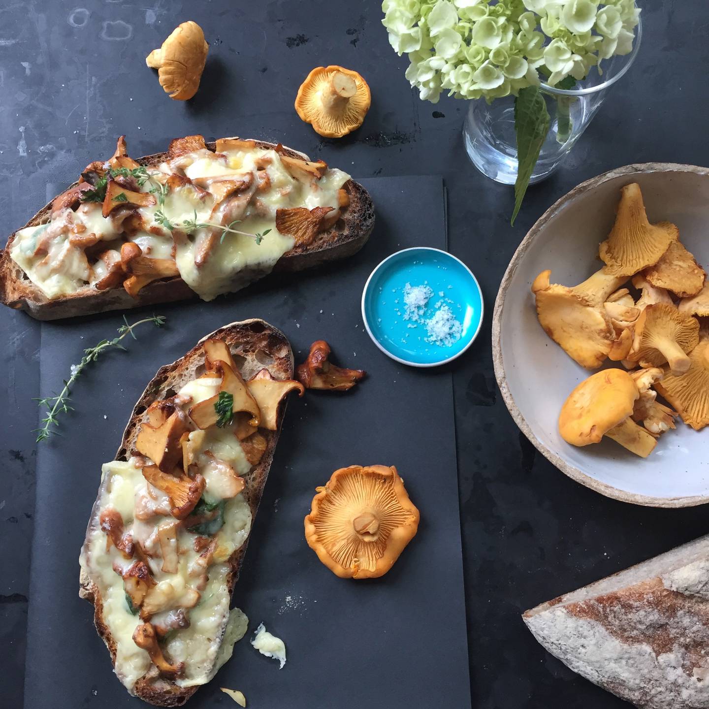 Warm and toasty, wild mushroom and cheese open-face sandwiches make a ...