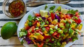 Spicy rainbow salad is an easy, multipurpose nutritional powerhouse with a kick