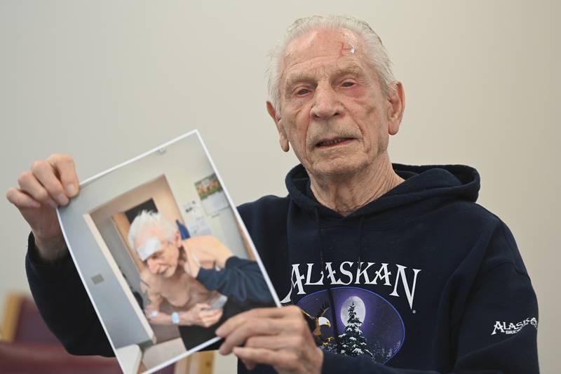 A young man went on a violent spree in an Anchorage complex for seniors. An 88-year-old fought him off.