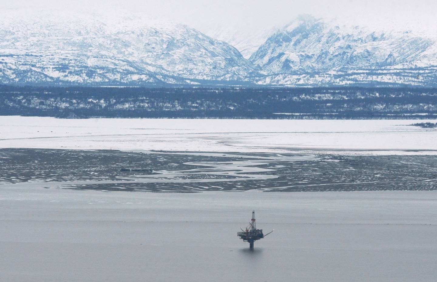 Hilcorp Monopod platform in the Cook Inlet