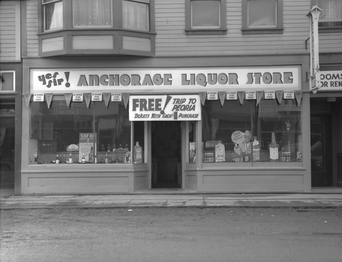 A 1937 picture of the Anchorage Liquor Store