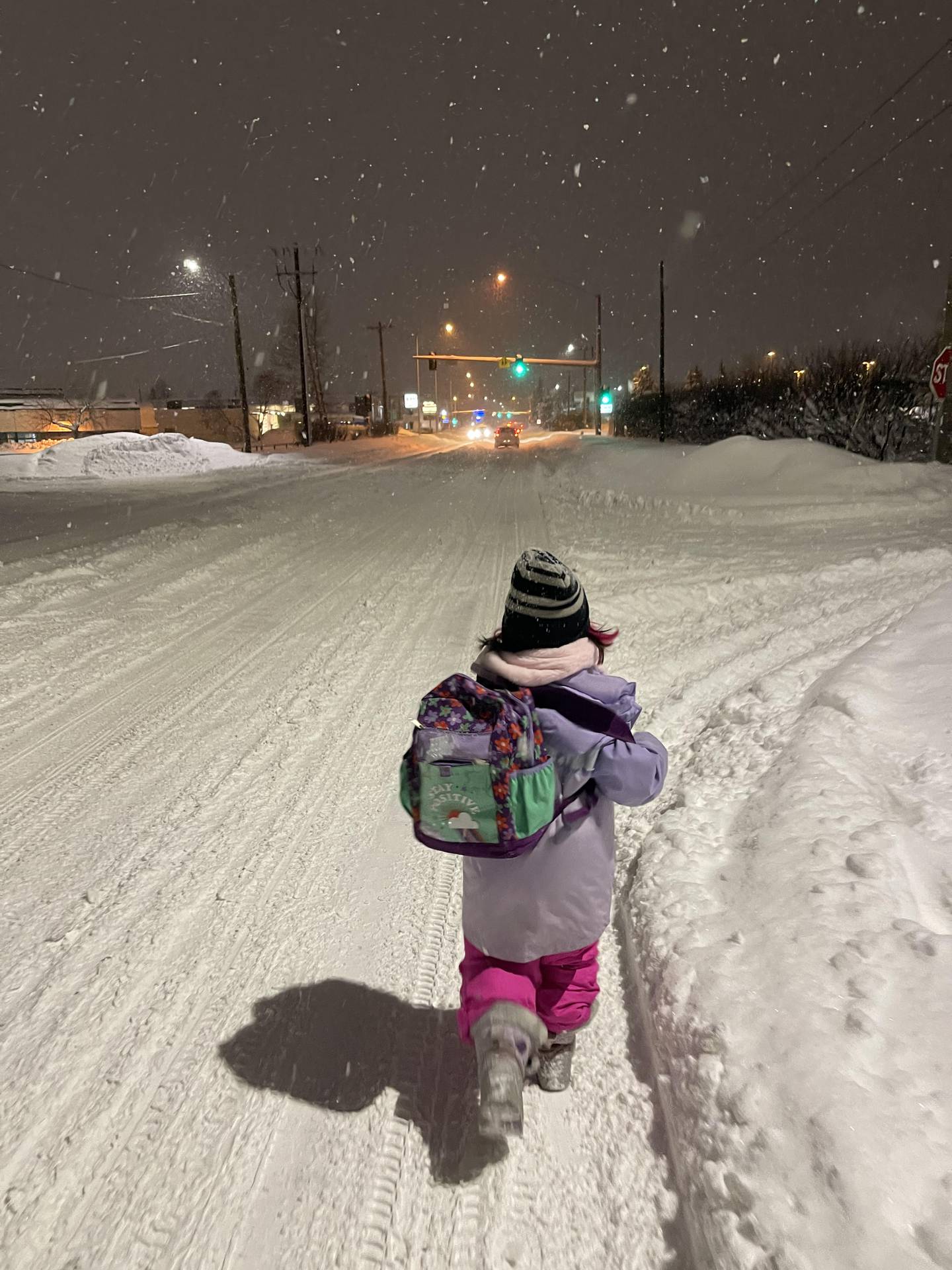 Snow school walk