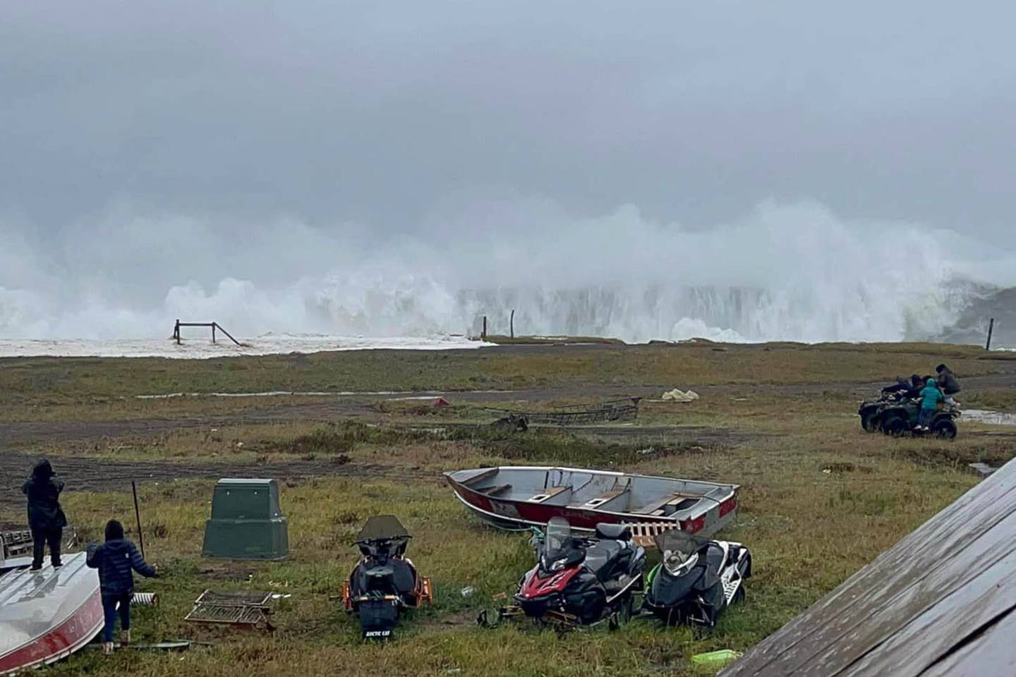 Alaska, gambell, storm, waves