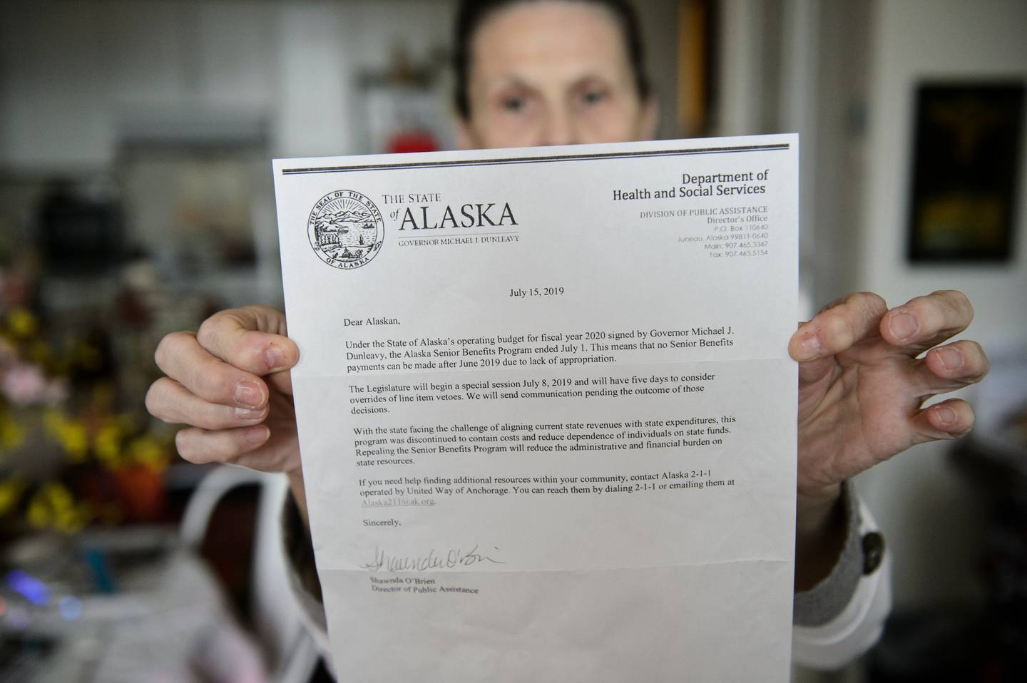 Alaska Senior Benefits, budget cuts, vetoes