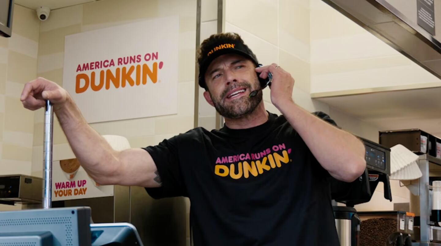 Ben Affleck in Dunkin's Super Bowl ad. (Dunkin')