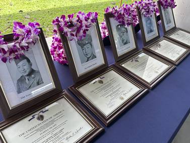 WWII soldiers posthumously receive Purple Heart medals 79 years after fatal plane crash