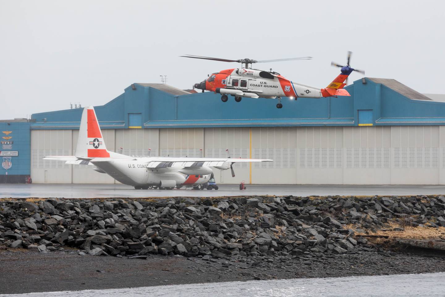 C-130, Coast Guard, Coast Guard Base Kodiak, HC-130, HC-130H, HH-60J, HH-60J Jayhawk, Kodiak, Kodiak City, Kodiak Coast Guard Base, Kodiak Island, USCG, government shutdown, helicopter, hh-60