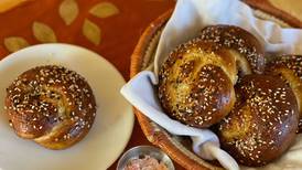 Make friends with everything-spice pretzel knots and smoked salmon schmear