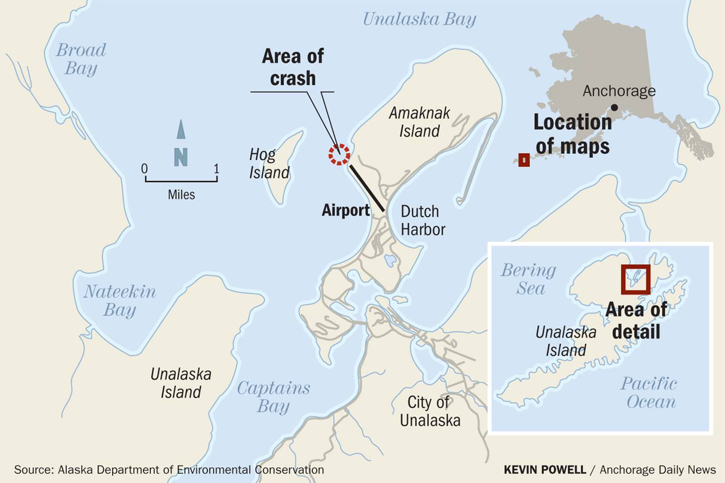 Unalaska plane crash, LifeMed, Aero Air, sank into bay, airport, map
