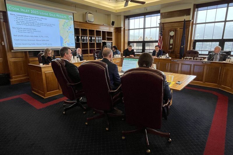 The House Finance Committee heard from the Department of Natural Resources during discussions about reducing royalties to incentivize more Cook Inlet gas production at the Capitol in Juneau. (Sean Maguire/ADN)