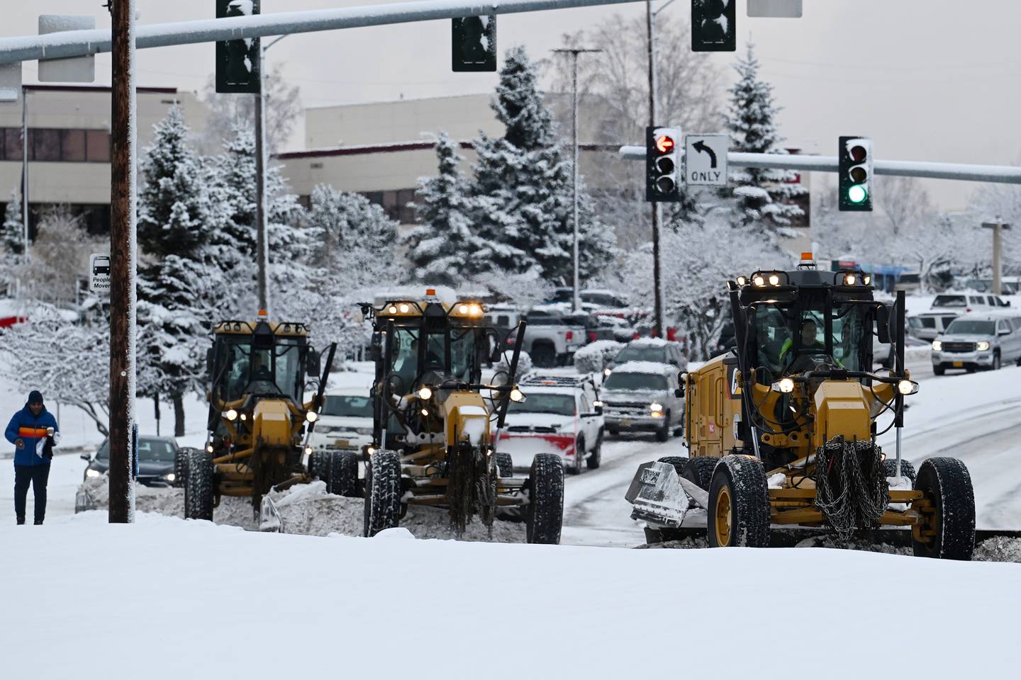 City graders remove snow