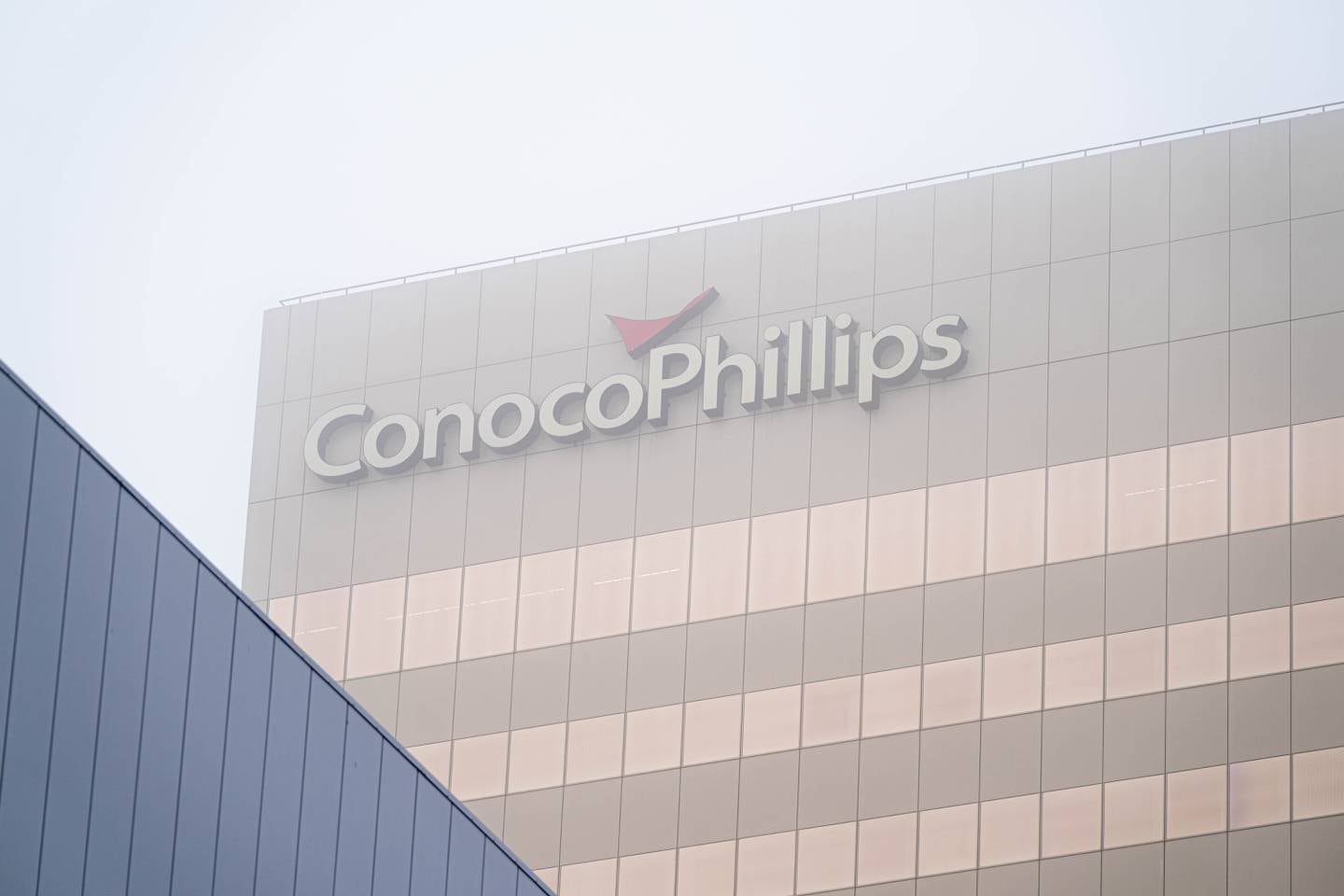 Conoco, conoco phillips, conocophillips, downtown, downtown anchorage, fog, foggy, oil, oil & gas, oil and gas