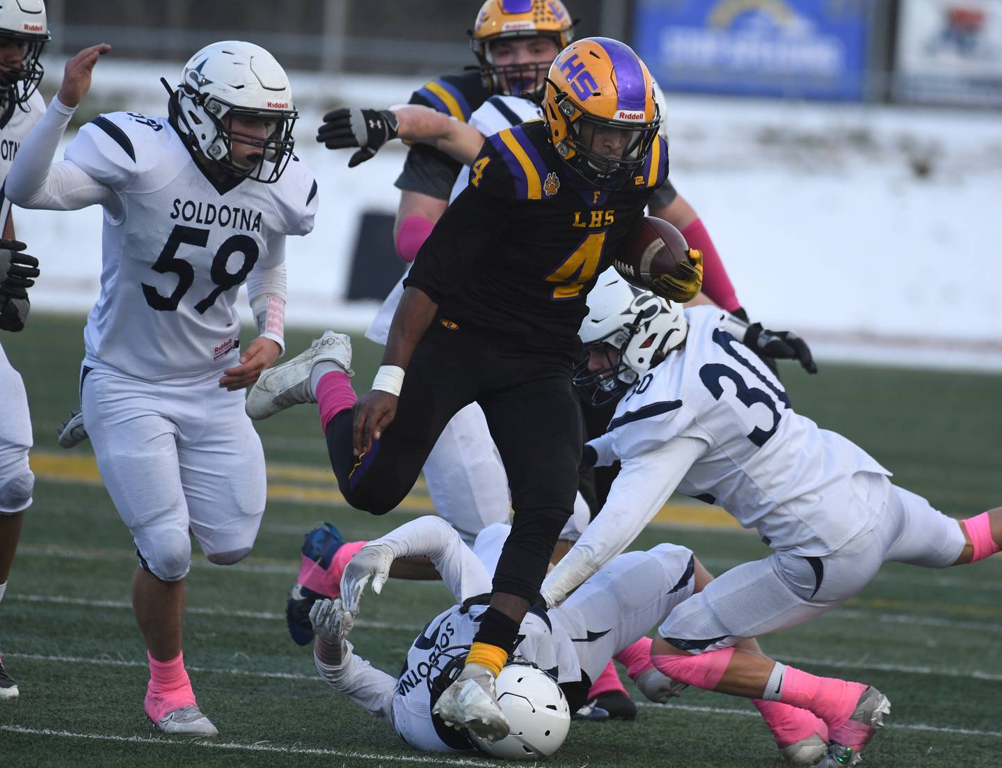 State Football, D II, Soldotna, Lathrop, Andre Williams 