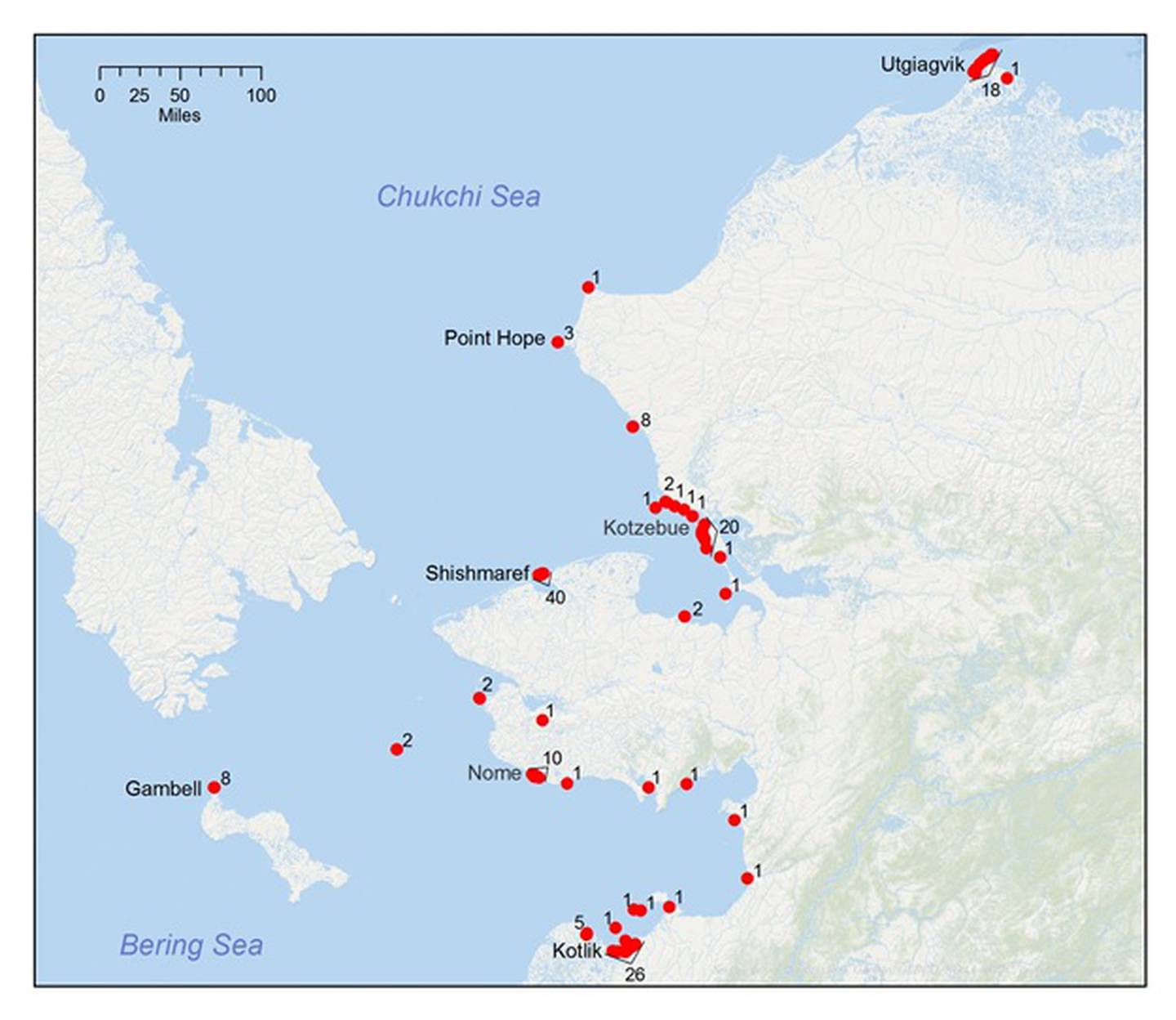 Map of 2019 Ice Seal Strandings