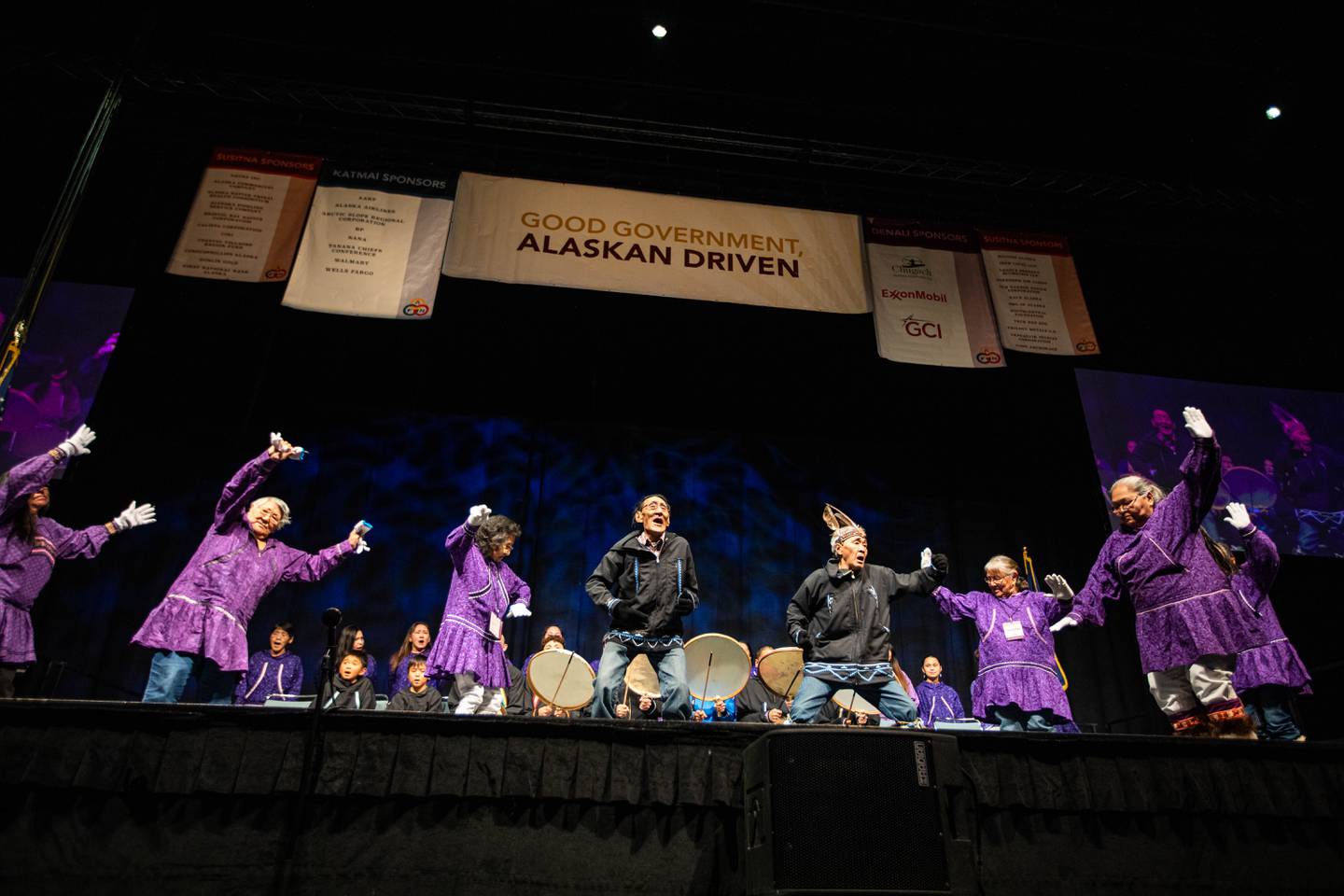 AFN, Carlson Center, Fairbanks, Nagsragmiut Inland Eskimo Dancers, alaska federation of natives, quyana