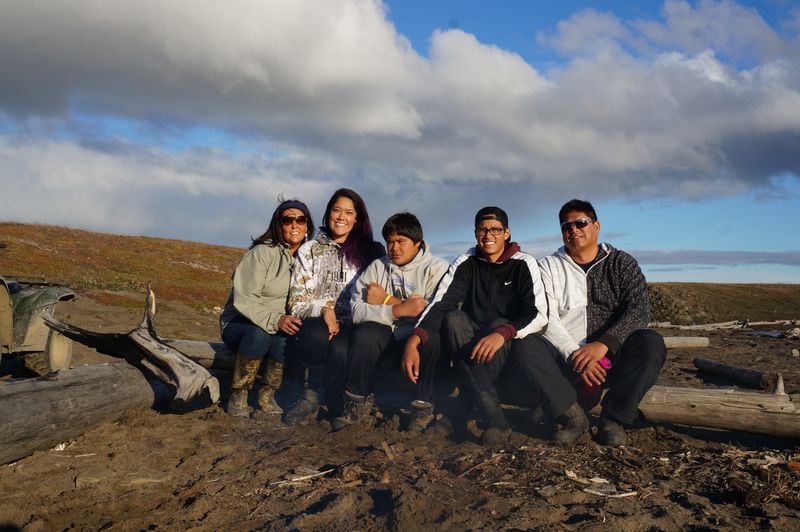 The Hepa family, photographed near Utqiagvik in 2014. From left are Taqulik, Lynette, Keoni, Kamaka and Roland. (Hepa family photo)