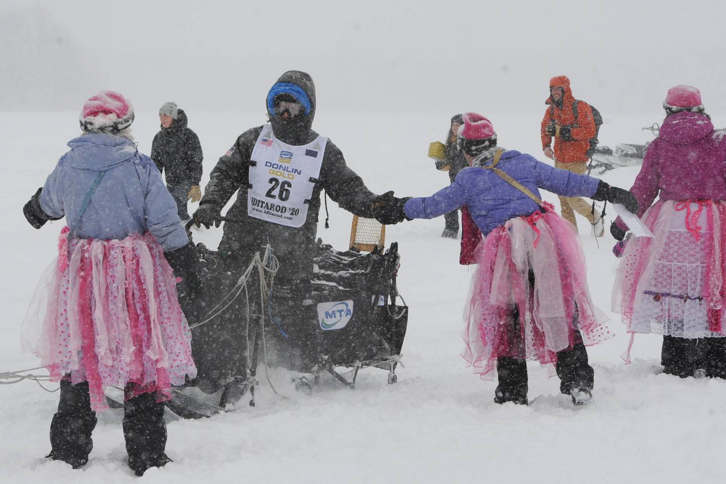 Restart of the Iditarod Trail Sled Dog Race in Willow
