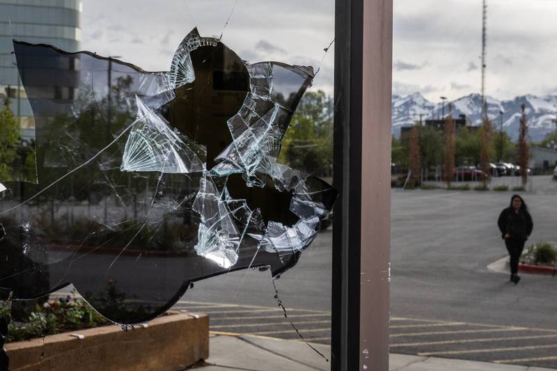 Multiple windows broken at state office building and others in Midtown Anchorage