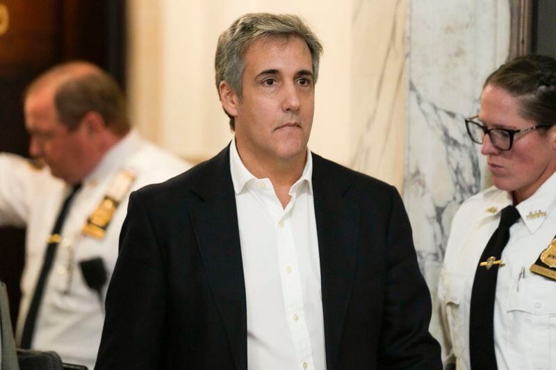 Michael Cohen returns to the courtroom at New York Supreme Court, Oct. 25, 2023, in New York. (AP Photo/Seth Wenig, File)