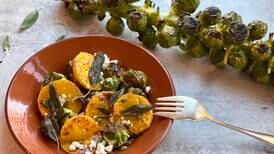 Flavors of fall: Roasted squash and Brussels sprouts with butter-fried sage