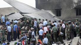 Indonesia military cargo plane crashes in Medan, dozens dead