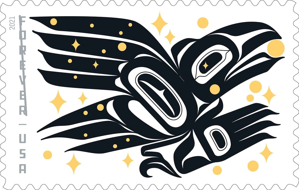 Alaska Tlingit artist's 'Raven Story' stamp is released by Postal Service - Anchorage Daily News