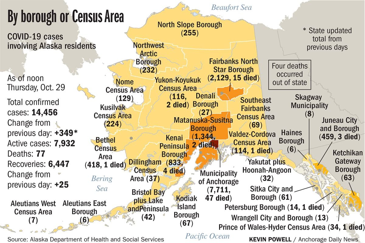 Tracking COVID-19 in Alaska: 6 deaths and 355 cases reported Thursday - Anchorage Daily News