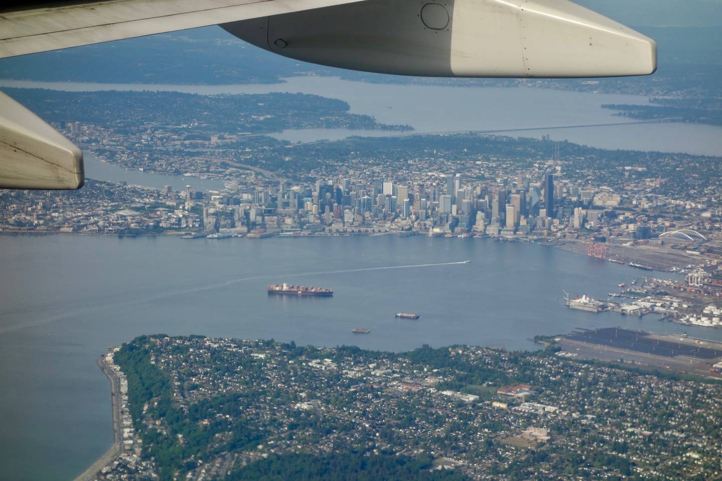 Seattle, as seen from the window seat of a New York to Seattle flight