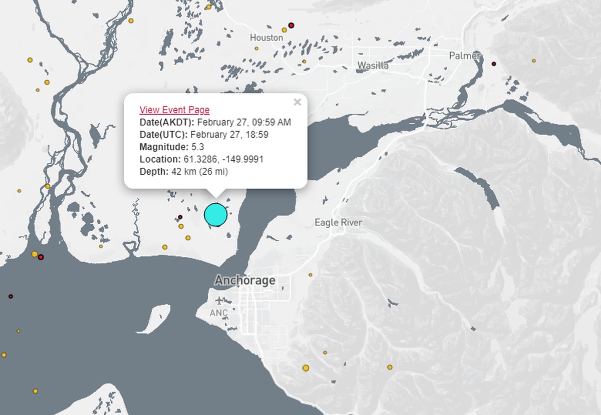 Magnitude 5 3 Earthquake Shakes Southcentral Alaska Anchorage Daily News