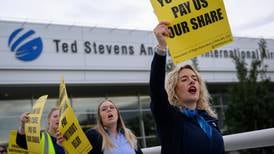 Alaska Airlines flight attendants protest at Ted Stevens Anchorage airport