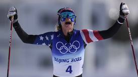 US skier Jessie Diggins wins Olympic silver in women’s 30K freestyle race; Alaskan Rosie Brennan takes 6th