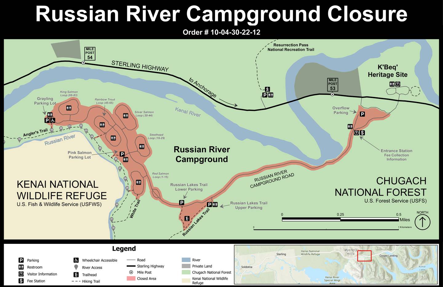 Russian River Campground Closure Map