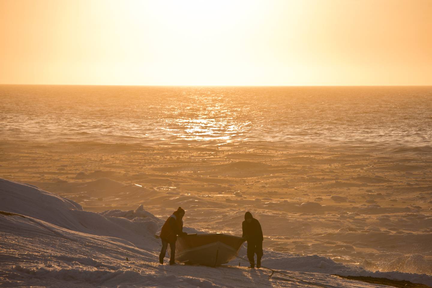 Savoonga, walrus, sea ice, St. Lawrence Island