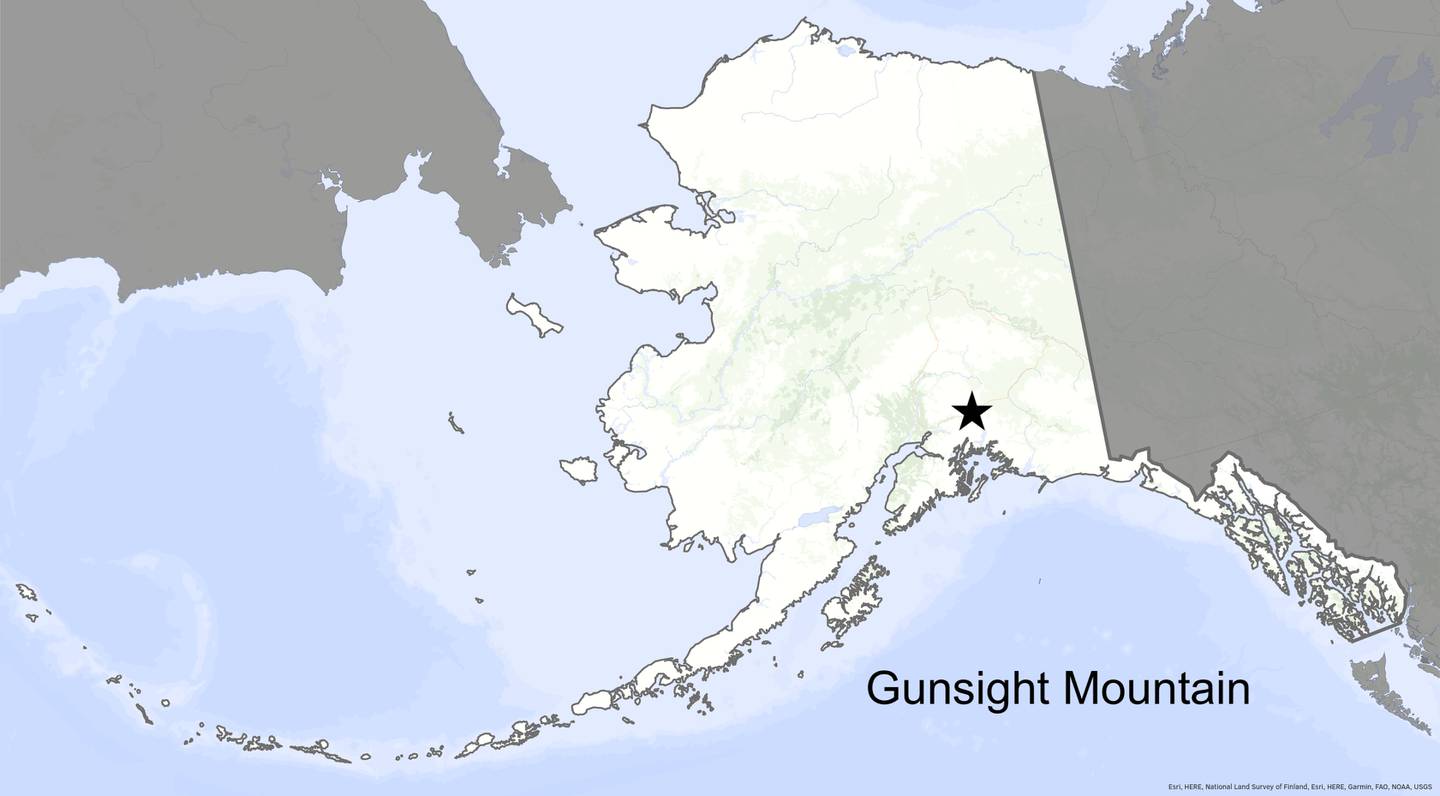 Gunsight Mountain locator map