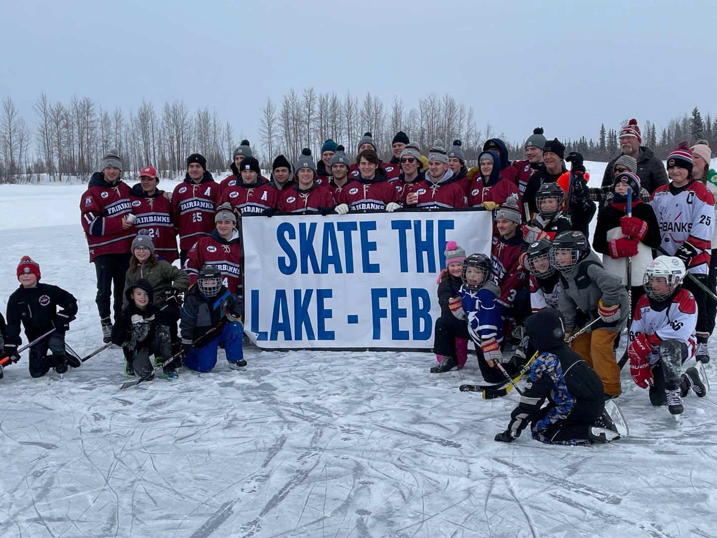 Ice Dogs Skate the Lake Hockey Week in Fairbanks