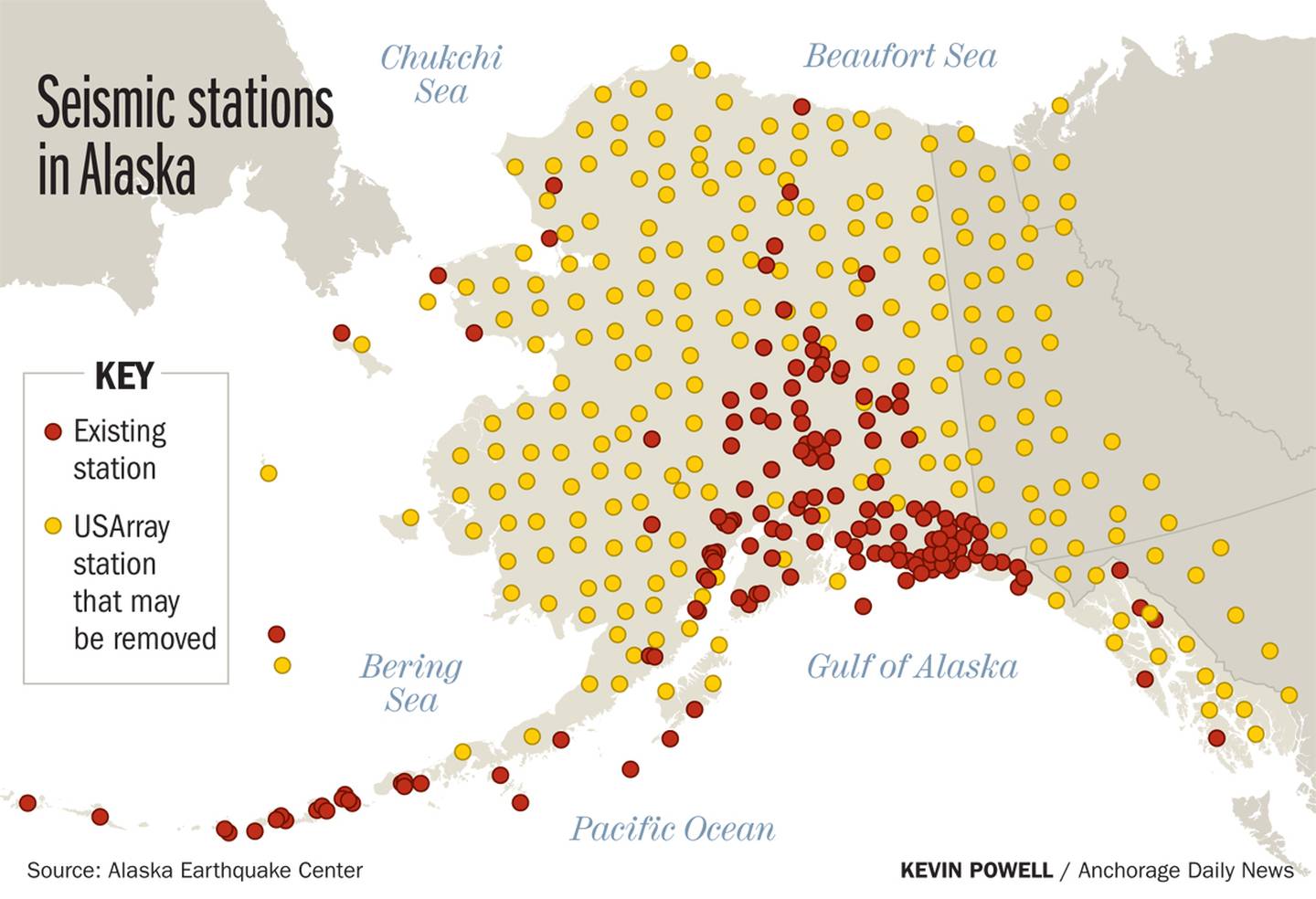 Seismic stations in Alaska, earthquakes, sensors, USArray