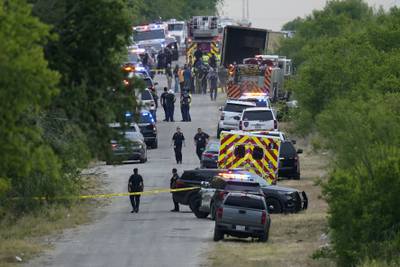 At least 40 people found dead in back of tractor trailer in Texas