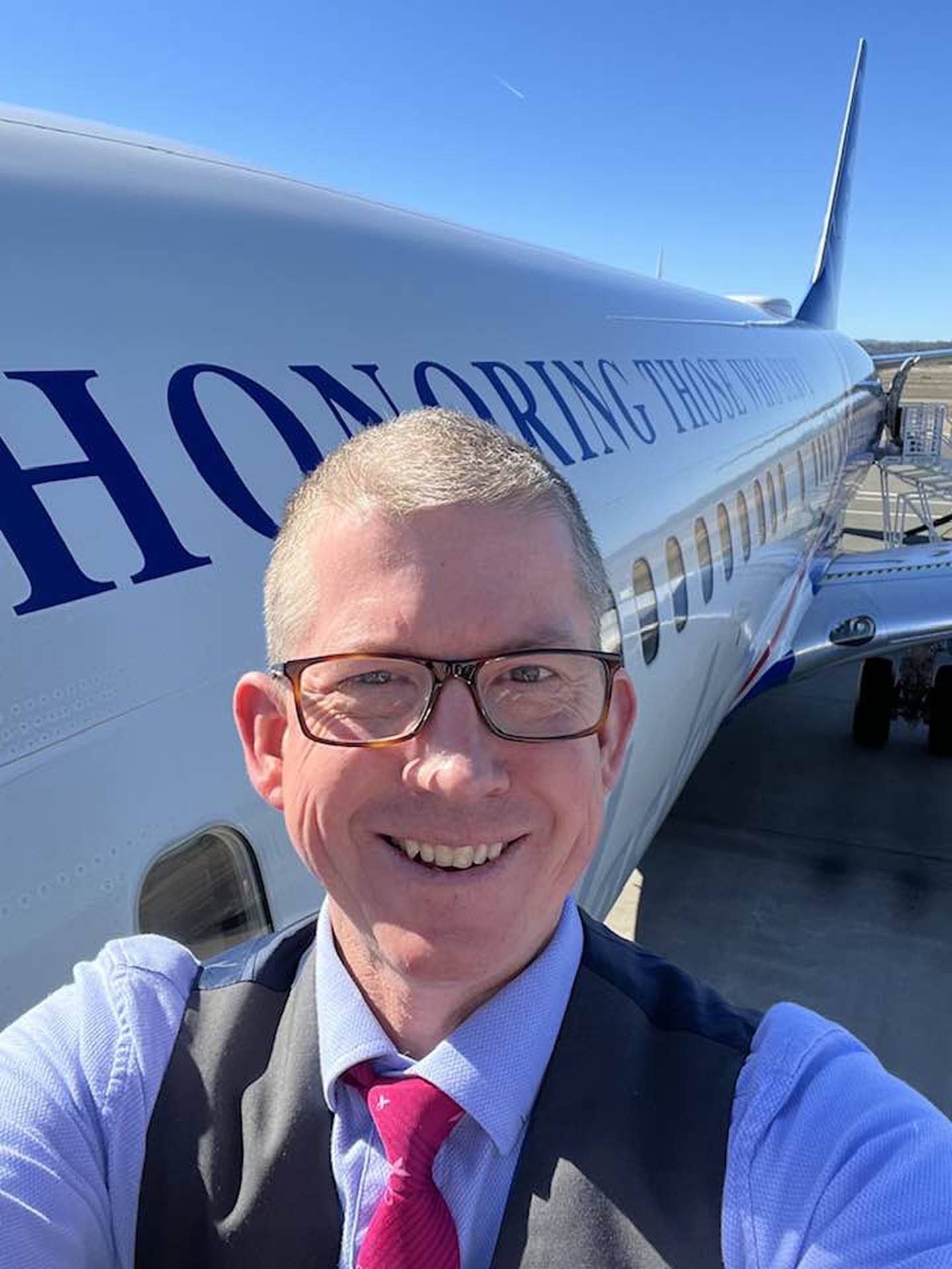 Matthew Beck, 52, is a new flight attendant for Alaska Airlines