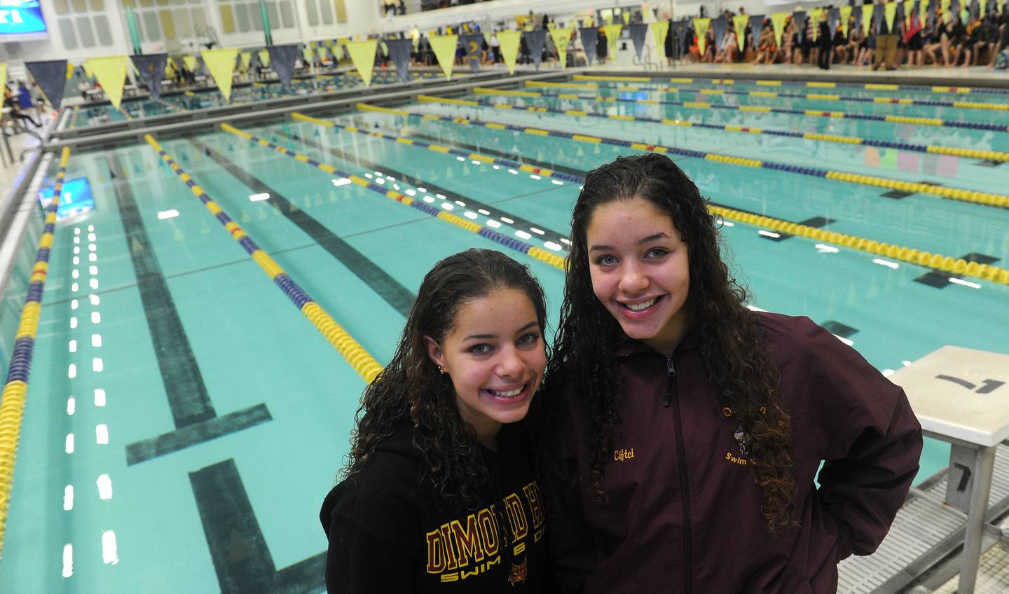 Sisters Dreamer Kowatch, left, and Breckynn Willis are swimmers for Dimond’...